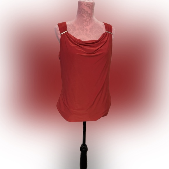 White House Black Market Tops - White House / Black Market Classic Drape Front With Silver Bars on The Pleats